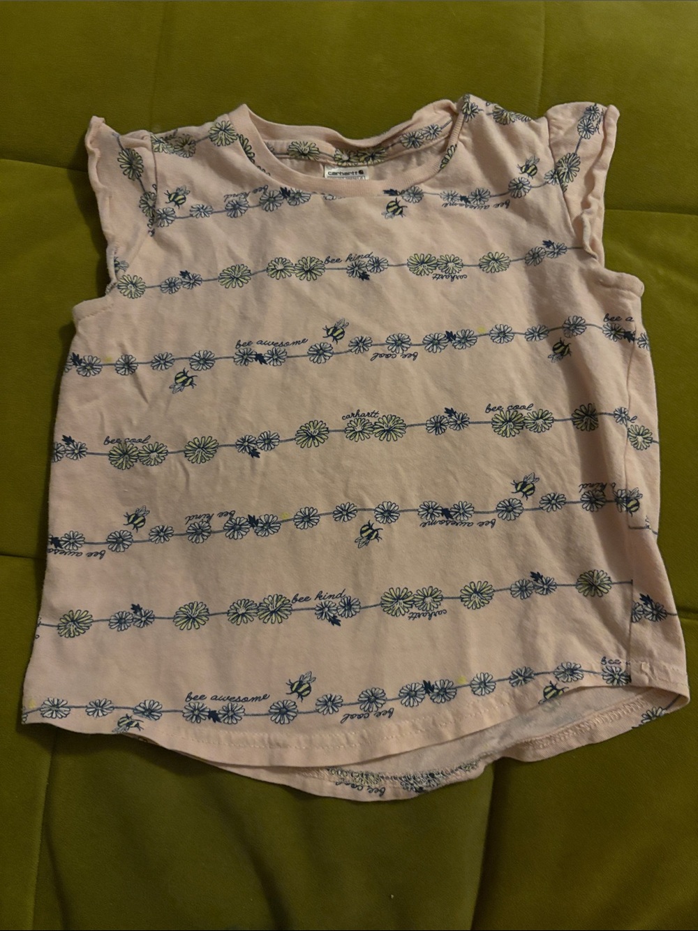 Girls' Pink Floral Stripe Carhartt Tee - Kids Shirts & Tops